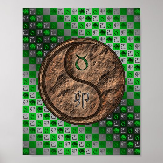 Stier & Aarde Konijn Poster (Voorkant)