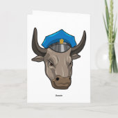 Stier als politieagent politie kaart (Achterkant)