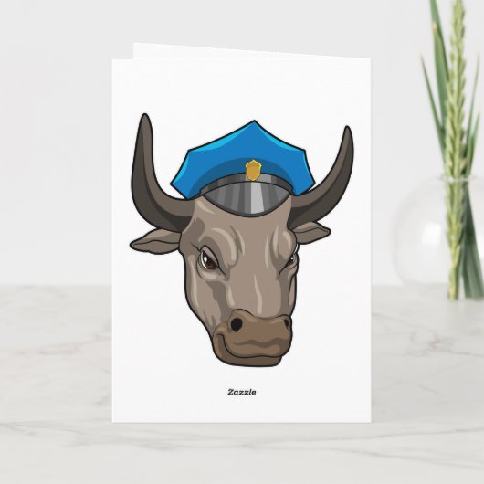 Stier als politieagent Politie Kaart (Achterkant)