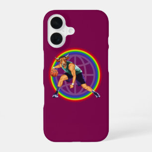 “Stier basketballer in actie” iPhone 16 Hoesje