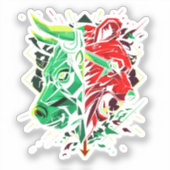 Stier Beer Duet Krachten Sticker (Voorkant)