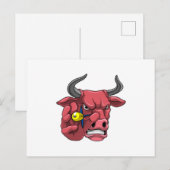 Stier bij Darts met Dart Briefkaart (Voorkant / Achterkant)