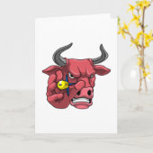 Stier bij Darts met Dart Kaart (Gele Bloem)