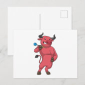 Stier bij Darts met Pijl Briefkaart (Voorkant / Achterkant)