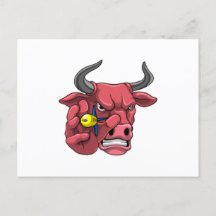 Stier bij Darts met Pijl Briefkaart