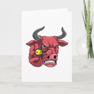 Stier bij darts met pijl kaart