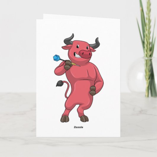 Stier bij Darts met Pijl Kaart (Achterkant)