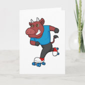 Stier bij Inline-skaten met Roller skates Kaart (Voorkant)