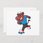 Stier bij inline skaten met rollerschaatsen briefkaart (Voorkant / Achterkant)