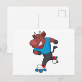 Stier bij inline-skaten met rolschaatsen briefkaart (Voorkant / Achterkant)