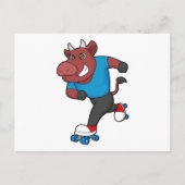 Stier bij Inline skaten met rolschaatsen Briefkaart (Voorkant)