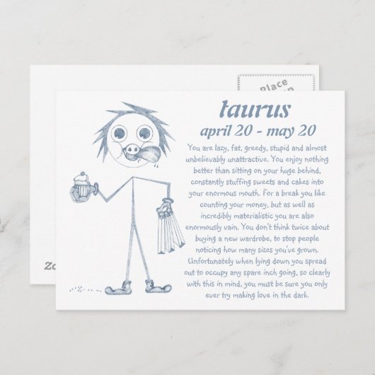 Stier [ - BitchScope - ] Briefkaart (Voorkant / Achterkant)