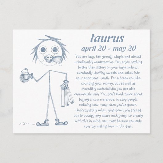 Stier [ - BitchScope - ] Briefkaart (Voorkant)