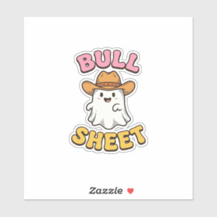 Stier Blad Schattig Geest Cowboy Vintage Grappig T Sticker