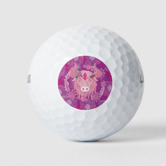 Stier bloem van het leven golfballen (Voorkant)