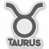 Stier Bold Zodiac Teken Horoscoop Aangepaste Tekst Sticker (Voorkant)