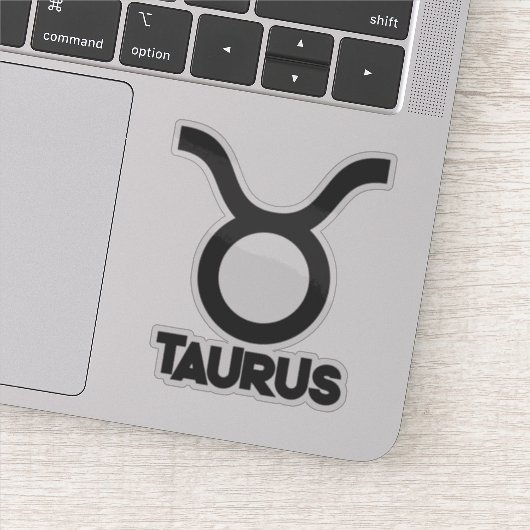 Stier Bold Zodiac Teken Horoscoop Aangepaste Tekst Sticker (Detail)