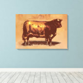  stier canvas afdruk (Insitu (Houten vloer))