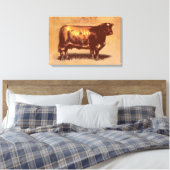  stier canvas afdruk (Insitu (Slaapkamer))