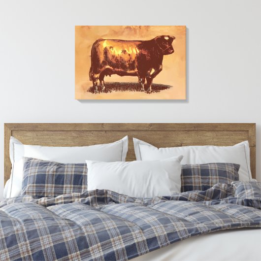  stier canvas afdruk (Insitu (Slaapkamer))