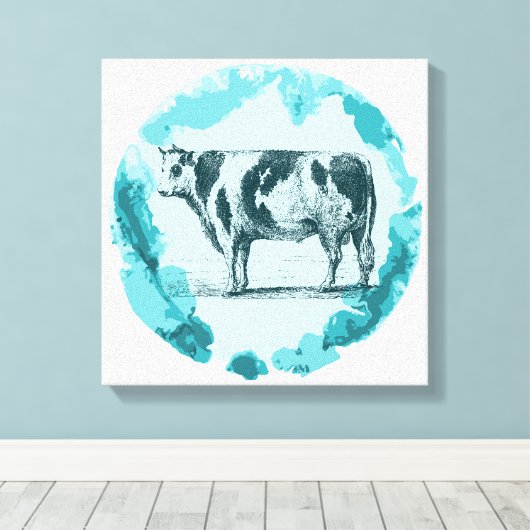  stier canvas afdruk (Insitu (Houten vloer))