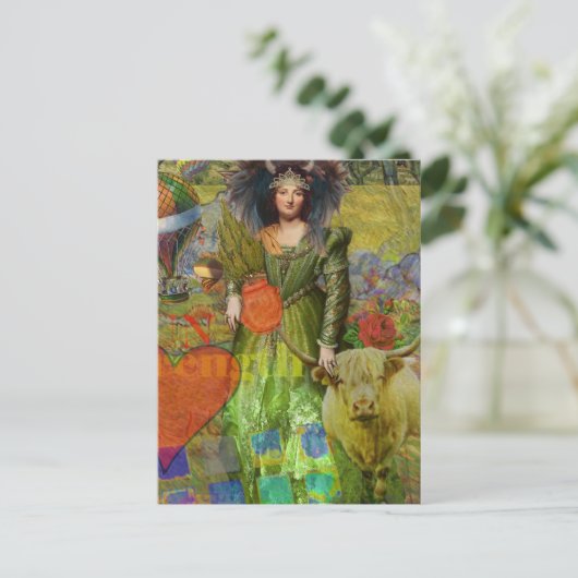  Stier Classic Vrouw Portret Gotische Kunst Briefkaart (Staand voorkant)