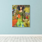 Stier Classic Vrouw Portret Gotische Kunst Canvas Afdruk (Insitu (Houten vloer))