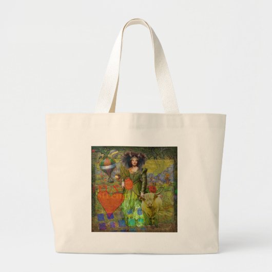  Stier Classic Vrouw Portret Gotische Kunst Grote Tote Bag (Voorkant)