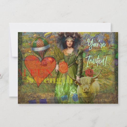  Stier Classic Vrouw Portret Gotische Kunst Kaart (Voorkant)