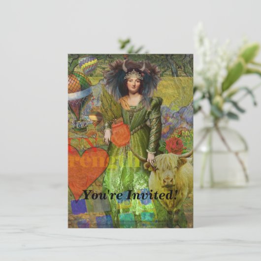  Stier Classic Vrouw Portret Gotische Kunst Kaart (Staand voorkant)