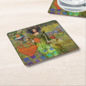  Stier Classic Vrouw Portret Gotische Kunst Kartonnen Onderzetters (Schuin)