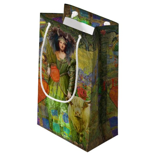  Stier Classic Vrouw Portret Gotische Kunst Klein Cadeauzakje (Achterkant Gekanteld)