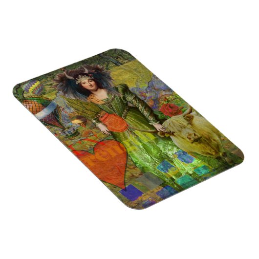 Stier Classic Vrouw Portret Gotische Kunst Magneet (Rechterzijde)