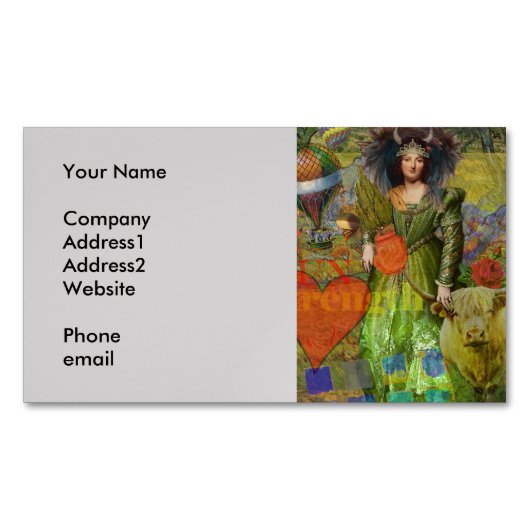 Stier Classic Vrouw Portret Gotische Kunst Magnetisch Visitekaartje (Voorkant)