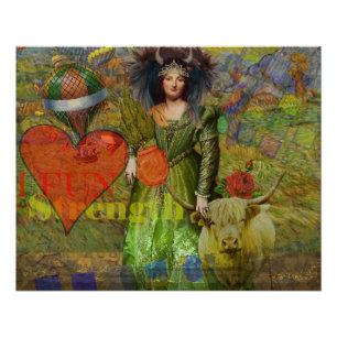  Stier Classic Vrouw Portret Gotische Kunst Perfect Poster