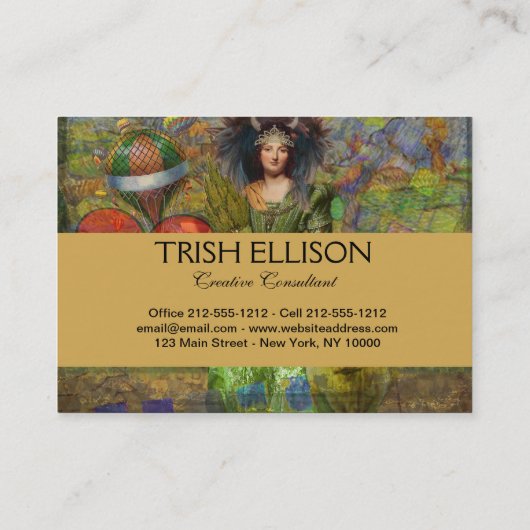  Stier Classic Vrouw Portret Gotische Kunst Visitekaartje (Achterkant)