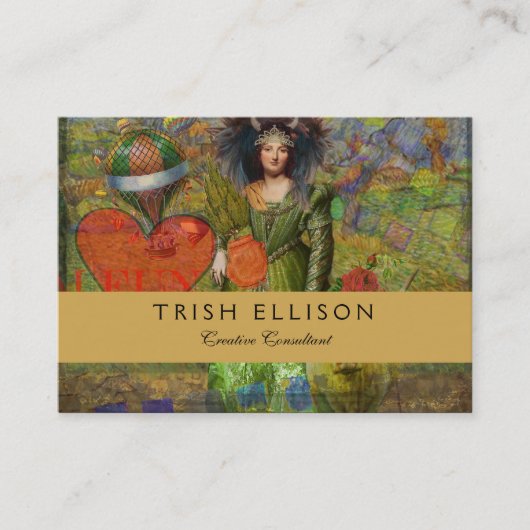  Stier Classic Vrouw Portret Gotische Kunst Visitekaartje (Voorkant)