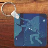 Stier Constellatie Vintage Zodiac Astrologie Sleutelhanger (Voorkant)
