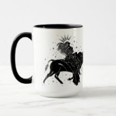 Stier Dansende Meisje 15oz Zwarte Rand Mok (Links)