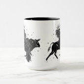 Stier Dansende Meisje 15oz Zwarte Rand Mok (Midden)