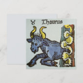 Stier de Os, Vintage Tekens van de Dierenriem (Voorkant / Achterkant)
