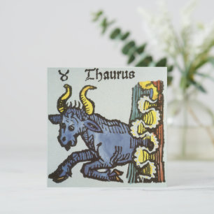 Stier de Os, Vintage Tekens van de Dierenriem