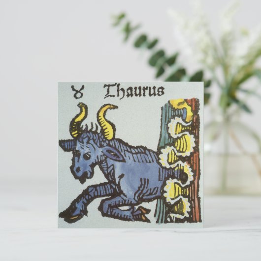 Stier de Os, Vintage Tekens van de Dierenriem (Staand voorkant)