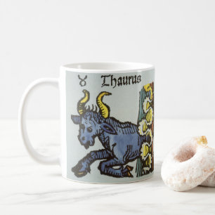 Stier de Os, Vintage Tekens van de Dierenriem Koffiemok