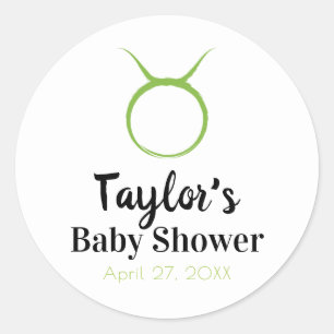 STIER De Stier Groene Astrologie Dierenriem Baby B Ronde Sticker