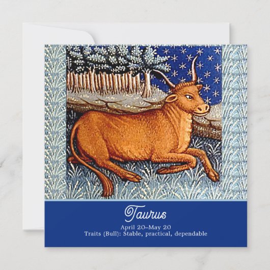 Stier de stier sterrenbeeld Verjaardagsfeest (Voorkant)