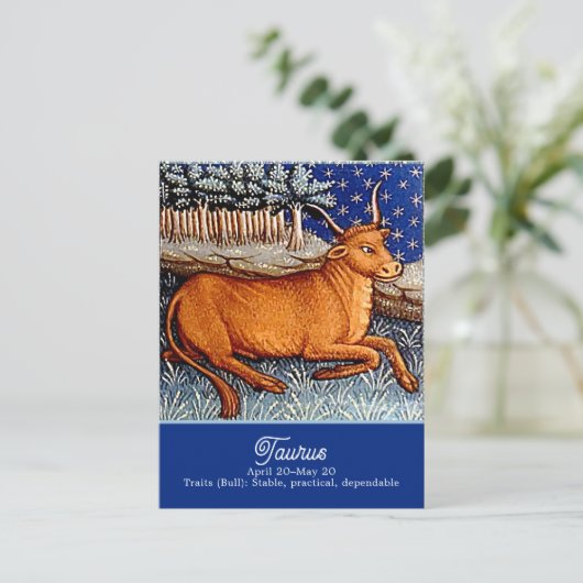 Stier de stier sterrenbeeld Verjaardagsfeest Briefkaart (Staand voorkant)