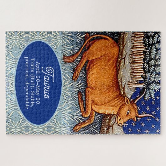 Stier de stier sterrenbeeld Verjaardagsfeest Legpuzzel (Horizontaal)