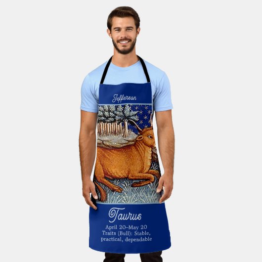 Stier de stier sterrenbeeld Verjaardagsfeest Schort (Gedragen)