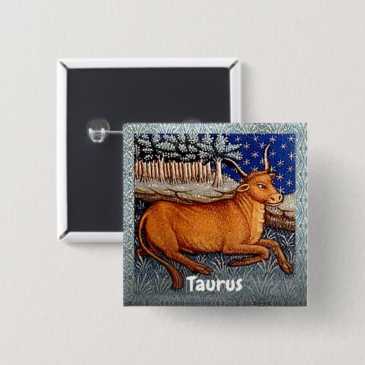 Stier de stier sterrenbeeld Verjaardagsfeest Vierkante Button 5,1 Cm (Voorkant /achterkant)